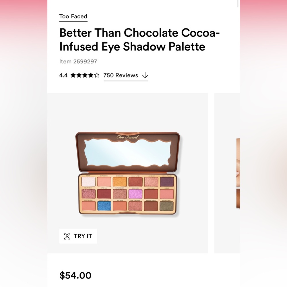 TOO FACED | Better Than Chocolate | Eyeshadow Palette (Brand New!) ✨ - Picture 14 of 14
